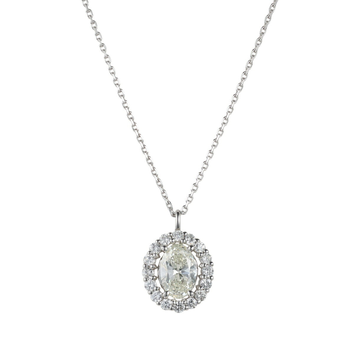 ダイヤモンド 0.678ct 0.25ct デザイン ネックレス K18WG ソーティング付 J2391