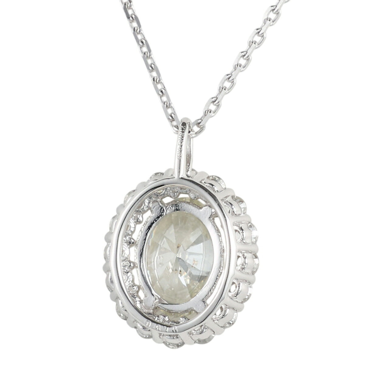 ダイヤモンド 0.678ct 0.25ct デザイン ネックレス K18WG ソーティング付 J2391