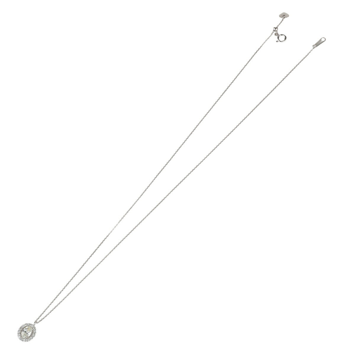 ダイヤモンド 0.678ct 0.25ct デザイン ネックレス K18WG ソーティング付 J2391
